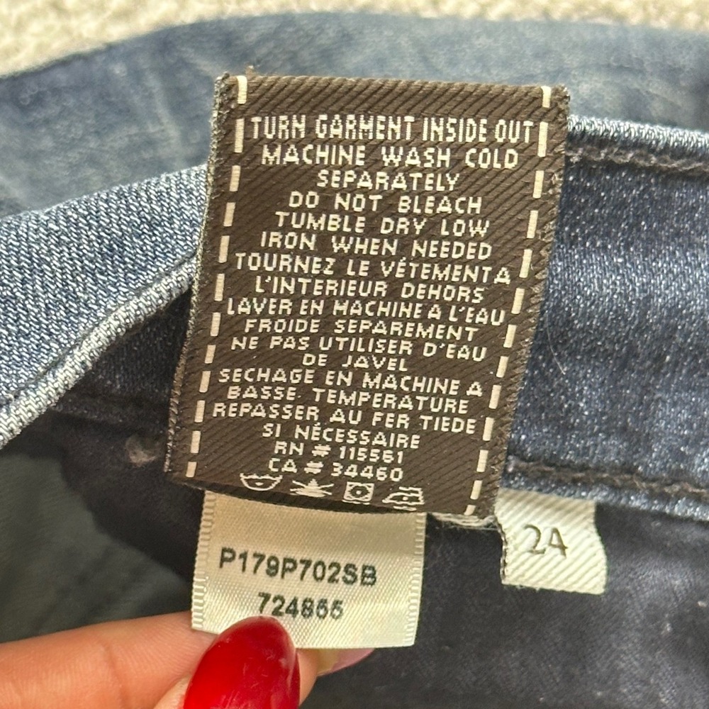 7 For All Mankind Gwenevere Skinny Jeans Women 24 Blue Denim P179P702SB - Picture 6 of 9